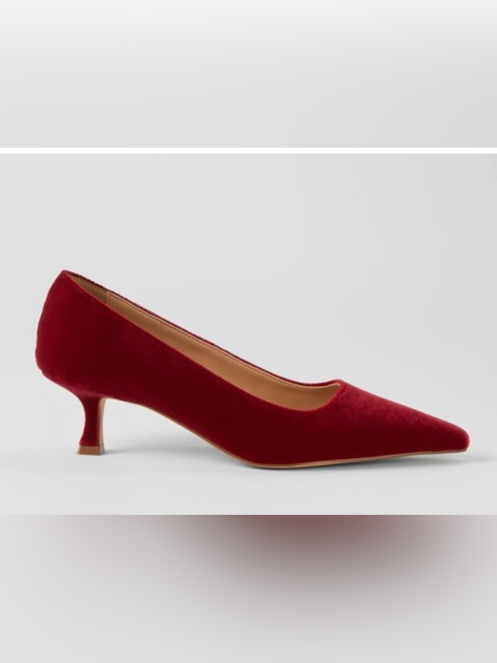NEW ANN TAYLOR RED VELVET KITTEN HEEL PUMPS HEELS SHOES SZ 6.5